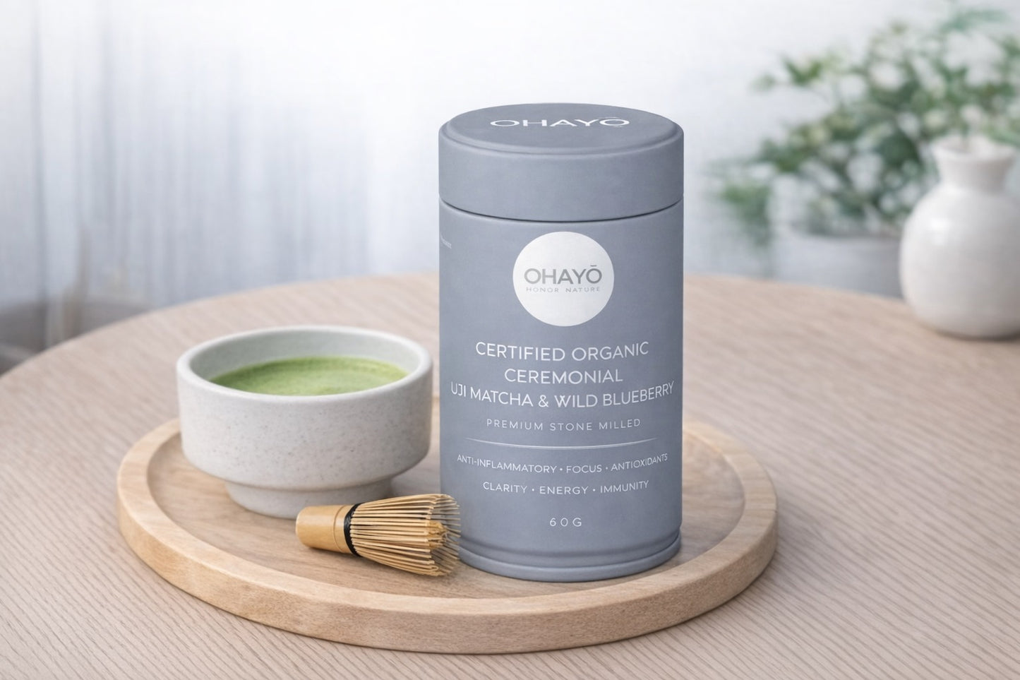 CERTIFIED ORGANIC CEREMONIAL MATCHA & WILD BLUEBERRY