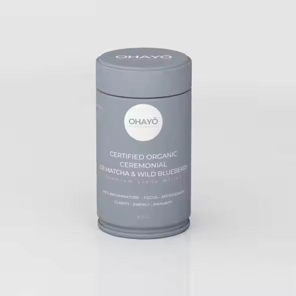 CERTIFIED ORGANIC CEREMONIAL UJI MATCHA & WILD BLUEBERRY