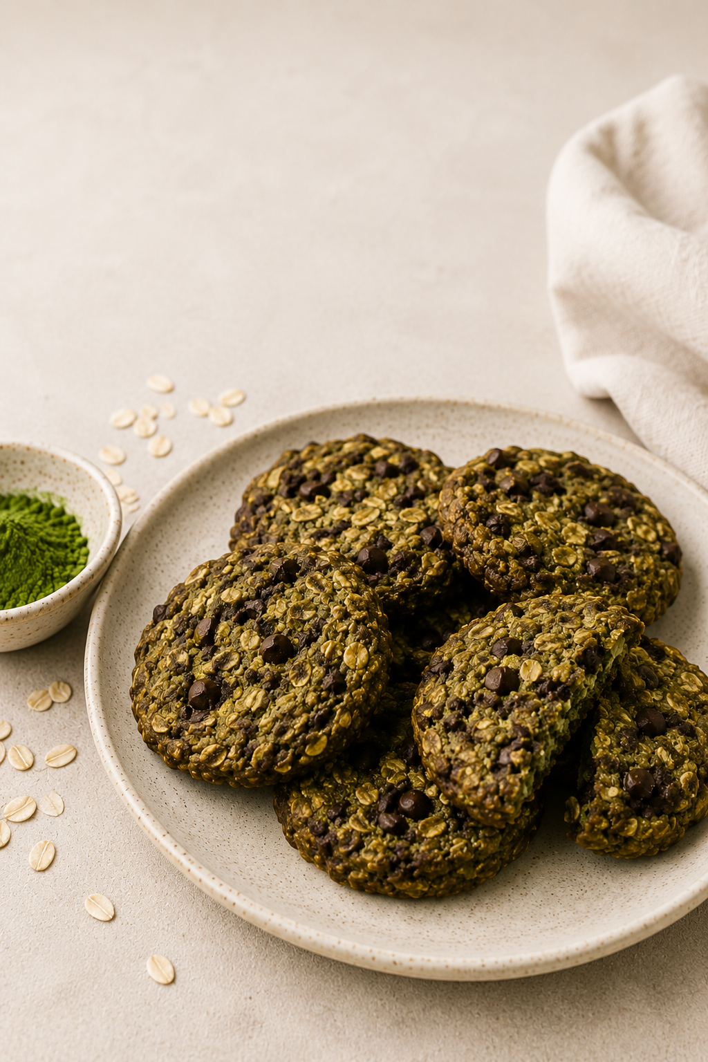 Earl Grey Matcha Oat Cookies
