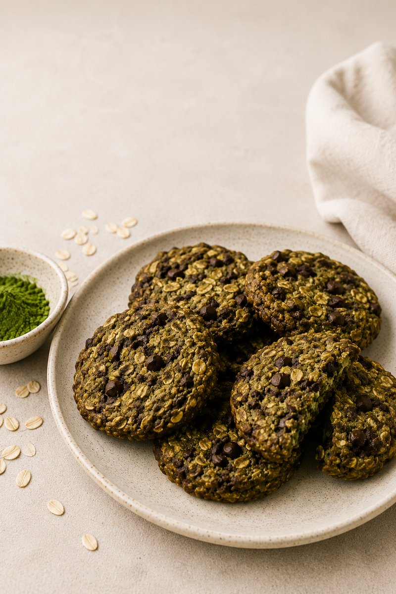 Earl Grey Matcha Oat Cookies