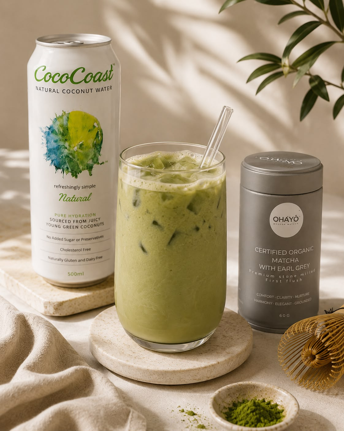 OHAYŌ Iced Coconut Earl Grey Matcha