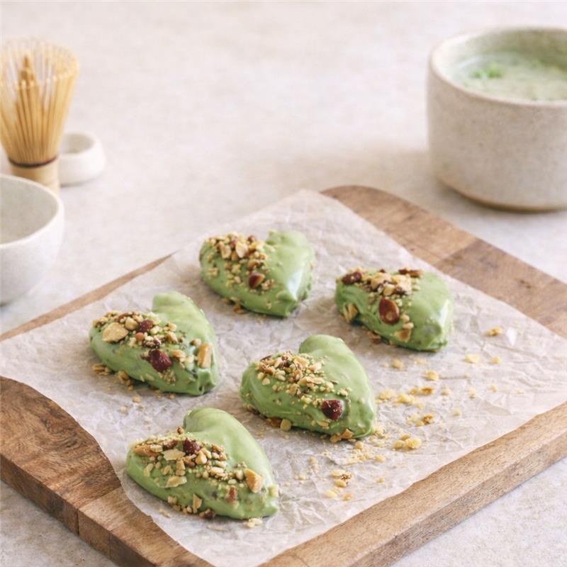 White Chocolate Matcha Stuffed Dates