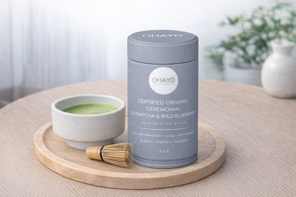 CERTIFIED ORGANIC CEREMONIAL MATCHA & WILD BLUEBERRY