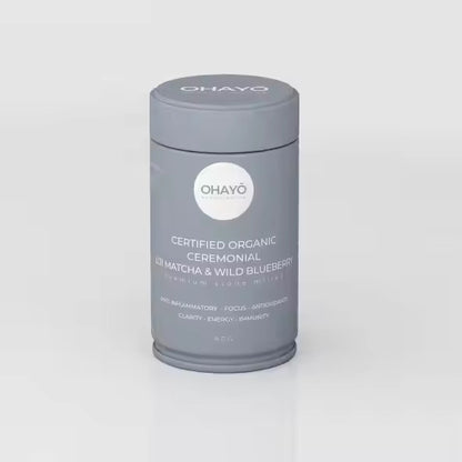 CERTIFIED ORGANIC CEREMONIAL MATCHA & WILD BLUEBERRY