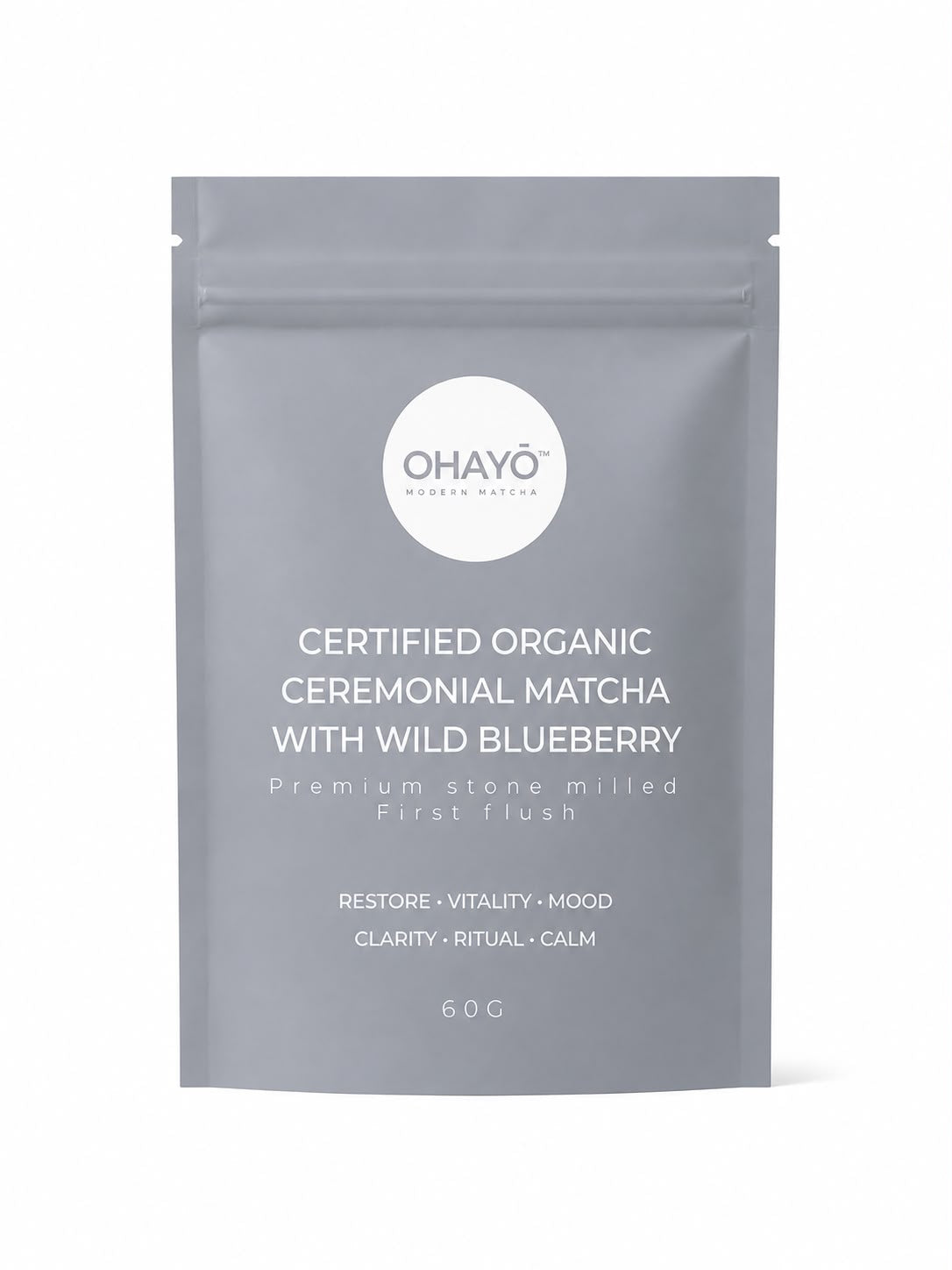 CERTIFIED ORGANIC CEREMONIAL MATCHA & WILD BLUEBERRY